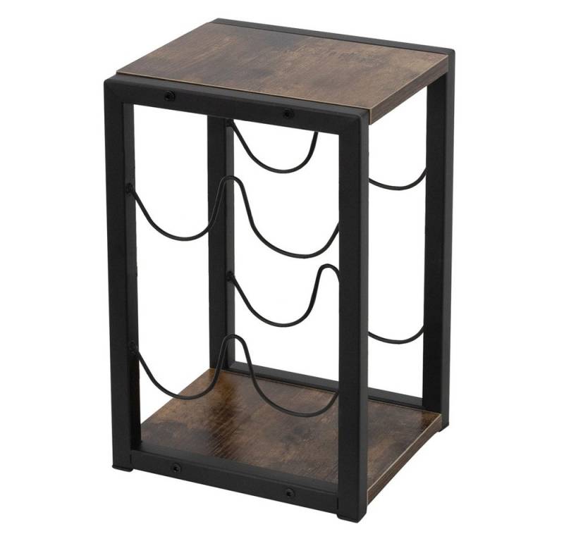 ML-DESIGN Weinregal Weinschrank Weinständer Flaschenregal für Weinflaschen Flaschenhalter, 1-tlg., Weinregal für 4 Flaschen Weinflaschenständer aus Metall / Holz von ML-DESIGN