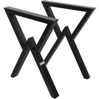 ML-Design 2 Stück Tischbeine 60xH72cm, Tischkufen X-Form, aus Stahl pulverbeschichtet, Schwarz, Industriedesign, Kufengestell für von ML-DESIGN