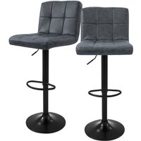 ML-Design Barhocker 2er Set, Bezug aus Kunstleder, Anthrazit, Gepolsterter Barstuhl mit Rückenlehne und Fußstütze, Tresenhocker höhenverstellbar, von ML-DESIGN
