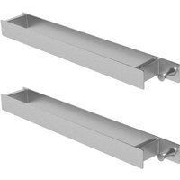 ML-Design 2er Set Handtuchhalter ohne Bohren 42 cm mit Haken, Silber aus Edelstahl, Wandmontage, Badetuchhalter, Handtuchstange Wand zum kleben für von ML-DESIGN