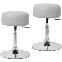 ML-Design 2er Set Schminkhocker Ø 33 cm, Höhenverstellbarer 52-65 cm, Hellgrau, aus verchromter Stahl, drehbar, Ergonomischer Polsterhocker mit ML-Design 2er Set Schminkhocker Ø 33 cm, Höhenverstellbarer 52-65 cm, Hellgrau, aus verchromter Stahl, drehbar, Ergonomischer Polsterhocker mit von ML-DESIGN