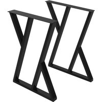 Ml-design - 2 Stück Tischbeine 50xH71cm, Tischkufen X-Form, aus Stahl pulverbeschichtet, Schwarz, Industriedesign, Kufengestell für von ML-DESIGN