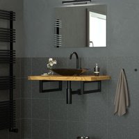 Ml-design - 2er Set Wandkonsole für Waschtisch, 50x15 cm, Schwarz, aus Stahl von ML-DESIGN