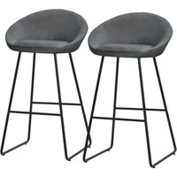 ML-Design Barhocker 2er Set Anthrazit 75 cm hoch mit Stoffbezug, Gepolsterte Barstühle mit Metallgestell, Küchenstühle mit Rückenlehne & Fußstütze, ML-Design Barhocker 2er Set Anthrazit 75 cm hoch mit Stoffbezug, Gepolsterte Barstühle mit Metallgestell, Küchenstühle mit Rückenlehne & Fußstütze, von ML-DESIGN