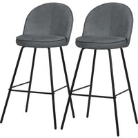 ML-Design Barhocker 2er Set Anthrazit mit Stoffbezug, H:75 cm, Gepolsterte Barstühle mit Metallgestell, Küchenstühle mit Rückenlehne und Fußstütze, ML-Design Barhocker 2er Set Anthrazit mit Stoffbezug, H:75 cm, Gepolsterte Barstühle mit Metallgestell, Küchenstühle mit Rückenlehne und Fußstütze, von ML-DESIGN