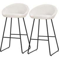 ML-Design Barhocker 2er Set Beige 75 cm hoch mit Stoffbezug, Gepolsterte Barstühle mit Metallgestell, Küchenstühle mit Rückenlehne und Fußstütze, von ML-DESIGN