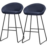 ML-Design Barhocker 2er Set Dunkelblau 75 cm hoch mit Stoffbezug, Gepolsterte Barstühle mit Metallgestell, Küchenstühle mit Rückenlehne & Fußstütze, ML-Design Barhocker 2er Set Dunkelblau 75 cm hoch mit Stoffbezug, Gepolsterte Barstühle mit Metallgestell, Küchenstühle mit Rückenlehne & Fußstütze, von ML-DESIGN