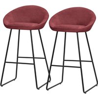 ML-Design Barhocker 2er Set Rot 75 cm hoch mit Stoffbezug, Gepolsterte Barstühle mit Metallgestell, Küchenstühle mit Rückenlehne und Fußstütze, ML-Design Barhocker 2er Set Rot 75 cm hoch mit Stoffbezug, Gepolsterte Barstühle mit Metallgestell, Küchenstühle mit Rückenlehne und Fußstütze, von ML-DESIGN