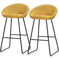 ML-Design Barhocker 2er Set Senf 75 cm hoch mit Stoffbezug, Gepolsterte Barstühle mit Metallgestell, Küchenstühle mit Rückenlehne und Fußstütze, ML-Design Barhocker 2er Set Senf 75 cm hoch mit Stoffbezug, Gepolsterte Barstühle mit Metallgestell, Küchenstühle mit Rückenlehne und Fußstütze, von ML-DESIGN