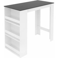 Ml-design - Bartisch mit 3-stufigem Regal, Weiß/Anthrazit, 117x106x57 cm, viel Stauraum, Stehtisch mit 3 Ablagefläche, Bartresen Bistrotisch Ml-design - Bartisch mit 3-stufigem Regal, Weiß/Anthrazit, 117x106x57 cm, viel Stauraum, Stehtisch mit 3 Ablagefläche, Bartresen Bistrotisch von ML-DESIGN