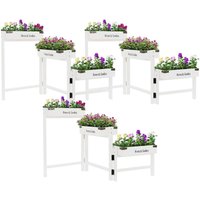 3er Set Blumenständer 3 Etagen,32x16x7 cm, Weiß, aus Holz - Ml-design von ML-DESIGN