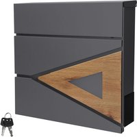 ML-Design Briefkasten 37x36,5x11 cm Anthrazit/Holzoptik aus Stahl, Postkasten mit Zeitungsfach, Abschließbar mit 2 Schlüssel, Moderner Design ML-Design Briefkasten 37x36,5x11 cm Anthrazit/Holzoptik aus Stahl, Postkasten mit Zeitungsfach, Abschließbar mit 2 Schlüssel, Moderner Design von ML-DESIGN