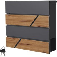 ML-Design Briefkasten Anthrazit/Holzoptik Eiche, Stahl, 37x37x11 cm, Moderner Postkasten mit Zeitungsfach, abschließbar, 2 Schlüssel, Design ML-Design Briefkasten Anthrazit/Holzoptik Eiche, Stahl, 37x37x11 cm, Moderner Postkasten mit Zeitungsfach, abschließbar, 2 Schlüssel, Design von ML-DESIGN