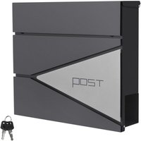 ML-Design Briefkasten Anthrazit/Silber, Edelstahl pulverbeschichtet, 37x37 cm, Postkasten mit Zeitungsfach, Abschließbar 2 Schlüssel, Design ML-Design Briefkasten Anthrazit/Silber, Edelstahl pulverbeschichtet, 37x37 cm, Postkasten mit Zeitungsfach, Abschließbar 2 Schlüssel, Design von ML-DESIGN