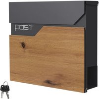 ML-Design Briefkasten Anthrazit-Holzoptik Edelstahl pulverbeschichtet, 37x37cm, Postkasten mit Zeitungsfach, Abschließbar 2 Schlüssel, Design ML-Design Briefkasten Anthrazit-Holzoptik Edelstahl pulverbeschichtet, 37x37cm, Postkasten mit Zeitungsfach, Abschließbar 2 Schlüssel, Design von ML-DESIGN