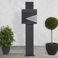 Briefkasten mit Ständer, 37x37x11 cm, Anthrazit/Silber, aus Edelstahl - Ml-design von ML-DESIGN