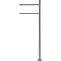 Ml-design - Briefkastenständer aus Edelstahl, Silber metallic, Gesamthöhe 120 cm, Rund, Freistehend, Briefkastenpfosten zum Anschrauben, Briefkasten von ML-DESIGN