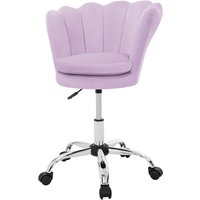 ML-Design Bürostuhl aus Samt, Lila, Schminktisch Stuhl mit Muschel-Rückenlehne, Drehstuhl mit Rollen, Kinder Schreibtischstuhl höhenverstellbar, von ML-DESIGN