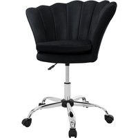 ML-Design Bürostuhl aus Samt, Schwarz, Metallgestell, Polsterstuhl mit Rückenlehne, höhenverstellbar, 360° Drehstuhl mit 5 Rollen, Gepolsterter von ML-DESIGN