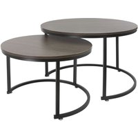 ML-Design Couchtisch 2er Set rund Ø59x40cm/Ø74x48cm, Eiche-dunkel MDF-Platte, Schwarze Metallrahmen, Beistelltisch-Set, Satztische in 2 Größen, 2 ML-Design Couchtisch 2er Set rund Ø59x40cm/Ø74x48cm, Eiche-dunkel MDF-Platte, Schwarze Metallrahmen, Beistelltisch-Set, Satztische in 2 Größen, 2 von ML-DESIGN