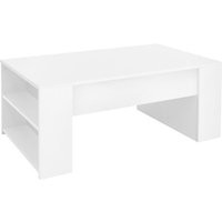 ML-Design Couchtisch in Weiß 100 x 60 x 42 cm, Geräumiger Wohnzimmertisch mit 2 Fächern an den Seiten, Moderner Sofatisch mit viel Stauraum, Holz von ML-DESIGN