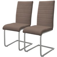 ML-Design Esszimmerstühle 2er Set, Braun, Schwingstuhl, Freischwinger Stuhl mit hoher Rückenlehne, Ergonomische Küchenstühle aus Kunstleder & Metall, ML-Design Esszimmerstühle 2er Set, Braun, Schwingstuhl, Freischwinger Stuhl mit hoher Rückenlehne, Ergonomische Küchenstühle aus Kunstleder & Metall, von ML-DESIGN