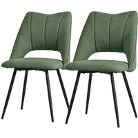 ML-Design Esszimmerstühle 2er Set, Grün, Wohnzimmerstühle aus Stoffbezug und schwarzen Metallbeinen, Küchenstühle mit Rückenlehne, Polsterstühle für ML-Design Esszimmerstühle 2er Set, Grün, Wohnzimmerstühle aus Stoffbezug und schwarzen Metallbeinen, Küchenstühle mit Rückenlehne, Polsterstühle für von ML-DESIGN