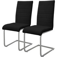 ML-Design Esszimmerstühle 2er Set, Schwarz, Schwingstuhl, Freischwinger Stuhl mit hoher Rückenlehne, Ergonomische Küchenstühle aus Kunstleder & ML-Design Esszimmerstühle 2er Set, Schwarz, Schwingstuhl, Freischwinger Stuhl mit hoher Rückenlehne, Ergonomische Küchenstühle aus Kunstleder & von ML-DESIGN