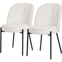 ML-Design Esszimmerstühle 2er Set Beige, Küchenstühle mit Stoffbezug und Metallbeinen, Wohnzimmerstuhl mit Rückenlehne, Polsterstühle für Esszimmer & von ML-DESIGN