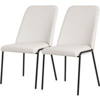ML-Design Esszimmerstühle 2er Set Beige, Küchenstühle mit Stoffbezug und Metallbeinen, Wohnzimmerstuhl mit Rückenlehne, Polsterstühle für Esszimmer & von ML-DESIGN