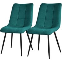 ML-Design Esszimmerstühle 2er Set Petrol, Wohnzimmerstühle mit Stoffbezug & schwarzen Metallbeinen, Küchenstühle mit Rückenlehne, Polsterstühle für von ML-DESIGN