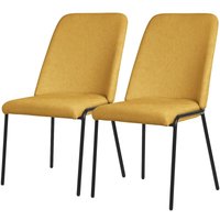 ML-Design Esszimmerstühle 2er Set Senf, Küchenstühle mit Stoffbezug und Metallbeinen, Wohnzimmerstuhl mit Rückenlehne, Polsterstühle für Esszimmer & von ML-DESIGN