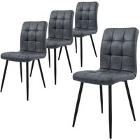 Esszimmerstühle 4er Set, Anthrazit, Küchenstuhl aus Kunstleder, Wohnzimmerstuhl mit Rückenlehne, Polsterstuhl mit Metallbeinen, Ergonomischer Stuhl Esszimmerstühle 4er Set, Anthrazit, Küchenstuhl aus Kunstleder, Wohnzimmerstuhl mit Rückenlehne, Polsterstuhl mit Metallbeinen, Ergonomischer Stuhl von ML-DESIGN