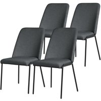 ML-Design Esszimmerstühle 4er Set Anthrazit, Küchenstühle mit Stoffbezug und Metallbeinen, Wohnzimmerstuhl mit Rückenlehne, Polsterstühle für ML-Design Esszimmerstühle 4er Set Anthrazit, Küchenstühle mit Stoffbezug und Metallbeinen, Wohnzimmerstuhl mit Rückenlehne, Polsterstühle für von ML-DESIGN