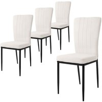 ML-Design Esszimmerstühle 4er Set mit Samt-Bezug, Weiß, Küchenstühle mit Rückenlehne, Polsterstuhl mit Metallbeinen, Ergonomischer Esstisch-Stuhl, von ML-DESIGN