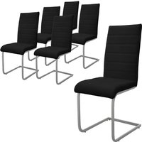 ML-Design Esszimmerstühle 6er Set, Schwarz, Schwingstuhl, Freischwinger Stuhl mit hoher Rückenlehne, Ergonomische Küchenstühle aus Kunstleder & von ML-DESIGN
