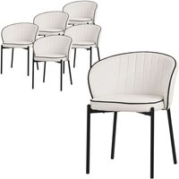 ML-Design Esszimmerstühle 6er Set Beige, Küchenstühle mit Stoffbezug und Metallbeinen, Wohnzimmerstuhl mit Rückenlehne, Polsterstühle für Esszimmer & ML-Design Esszimmerstühle 6er Set Beige, Küchenstühle mit Stoffbezug und Metallbeinen, Wohnzimmerstuhl mit Rückenlehne, Polsterstühle für Esszimmer & von ML-DESIGN