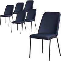 ML-Design Esszimmerstühle 6er Set Dunkelblau, Küchenstühle mit Stoffbezug & Metallbeinen, Wohnzimmerstuhl mit Rückenlehne, Polsterstühle für ML-Design Esszimmerstühle 6er Set Dunkelblau, Küchenstühle mit Stoffbezug & Metallbeinen, Wohnzimmerstuhl mit Rückenlehne, Polsterstühle für von ML-DESIGN