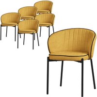 ML-Design Esszimmerstühle 6er Set Senf, Küchenstühle mit Stoffbezug und Metallbeinen, Wohnzimmerstuhl mit Rückenlehne, Polsterstühle für Esszimmer & ML-Design Esszimmerstühle 6er Set Senf, Küchenstühle mit Stoffbezug und Metallbeinen, Wohnzimmerstuhl mit Rückenlehne, Polsterstühle für Esszimmer & von ML-DESIGN