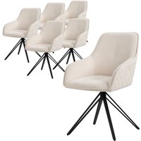 ML-Design Esszimmerstühle drehbar 6er Set, Textil Webstoff, Creme, Wohnzimmerstuhl mit Armlehne/Rückenlehne, 360° Drehstuhl, Polsterstuhl mit ML-Design Esszimmerstühle drehbar 6er Set, Textil Webstoff, Creme, Wohnzimmerstuhl mit Armlehne/Rückenlehne, 360° Drehstuhl, Polsterstuhl mit von ML-DESIGN