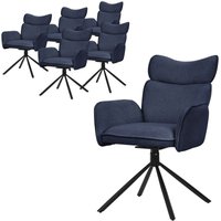 ML-Design Esszimmerstühle drehbar 6er Set Dunkelblau, Stoffbezug, Wohnzimmerstuhl mit Armlehne & Rückenlehne, 360° Drehstuhl, Polsterstuhl mit ML-Design Esszimmerstühle drehbar 6er Set Dunkelblau, Stoffbezug, Wohnzimmerstuhl mit Armlehne & Rückenlehne, 360° Drehstuhl, Polsterstuhl mit von ML-DESIGN