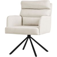ML-Design Esszimmerstuhl drehbar, Beige, Wohnzimmerstuhl mit Armlehne & Rückenlehne, Drehstuhl Auto-Position, Polsterstuhl mit Polyesterbezug und von ML-DESIGN