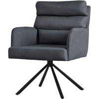 ML-Design Esszimmerstuhl drehbar Anthrazit, Wohnzimmerstuhl mit Armlehne & Rückenlehne, Drehstuhl Auto-Position, Polsterstuhl mit Polyesterbezug & von ML-DESIGN