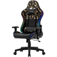 ML-Design Gaming Stuhl mit RGB LED-Beleuchtung & Bluetooth-Lautsprechern, Camouflage, Kunstleder, Bürostuhl ergonomisch, Rückenlehne, Kopfstütze, von ML-DESIGN
