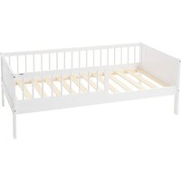 ML-Design Kinderbett 80x160 cm, Weiß, Einzelbett für Kinder mit Lattenrost und Rausfallschutz, Jugendbett aus Kiefernholz, Holzbett, Bettgestell für ML-Design Kinderbett 80x160 cm, Weiß, Einzelbett für Kinder mit Lattenrost und Rausfallschutz, Jugendbett aus Kiefernholz, Holzbett, Bettgestell für von ML-DESIGN