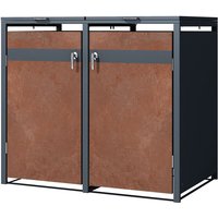 ML-Design Mülltonnenbox 2er 2 Tonnen, 240L, 132x80x116,3 cm, Anthrazit-Rostoptik, Stahl/Cortenstahl, Abschließbare Mülltonnenverkleidung ML-Design Mülltonnenbox 2er 2 Tonnen, 240L, 132x80x116,3 cm, Anthrazit-Rostoptik, Stahl/Cortenstahl, Abschließbare Mülltonnenverkleidung von ML-DESIGN