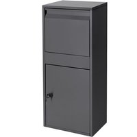 ML-Design Paketbriefkasten aus verzinktem Stahl in Anthrazit, 41x103x38 cm, freistehend, abschließbar, 2 Schlüssel, Standbriefkasten Paketbox von ML-DESIGN