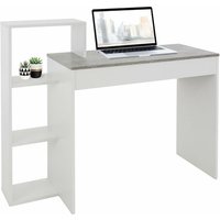 ML-Design Schreibtisch mit Regal, Arbeitstisch Bürotisch Computertisch PC Tisch, Weiß mit Tischplatte in Beton-Optik, 3 Einlegeböden, 110x72x40 cm, ML-Design Schreibtisch mit Regal, Arbeitstisch Bürotisch Computertisch PC Tisch, Weiß mit Tischplatte in Beton-Optik, 3 Einlegeböden, 110x72x40 cm, von ML-DESIGN