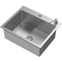 ML-Design Spülbecken Edelstahl 55x45 cm, Küchenspüle Rechteckig, 1 Becken Einbauspüle, Edelstahlspüle mit Ab- und Überlaufgarnitur, Hahnloch & ML-Design Spülbecken Edelstahl 55x45 cm, Küchenspüle Rechteckig, 1 Becken Einbauspüle, Edelstahlspüle mit Ab- und Überlaufgarnitur, Hahnloch & von ML-DESIGN