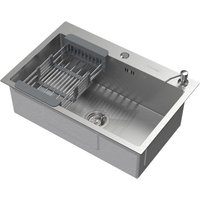 ML-Design Spülbecken Edelstahl 68x45 cm Küchenspüle rechteckig, 1 Becken Einbauspüle, Edelstahlspüle mit Ab- und Überlaufgarnitur, Abtropfkorb, ML-Design Spülbecken Edelstahl 68x45 cm Küchenspüle rechteckig, 1 Becken Einbauspüle, Edelstahlspüle mit Ab- und Überlaufgarnitur, Abtropfkorb, von ML-DESIGN